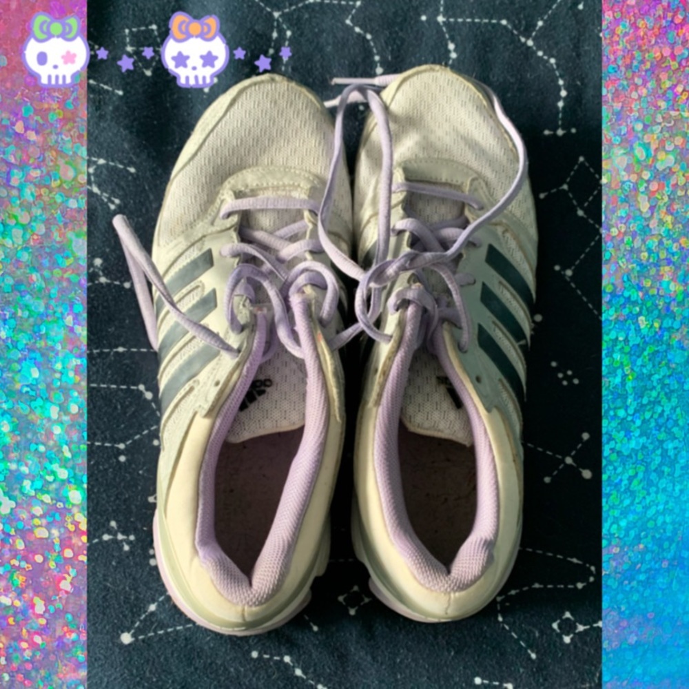 Purple and White Adidas Sneakers
